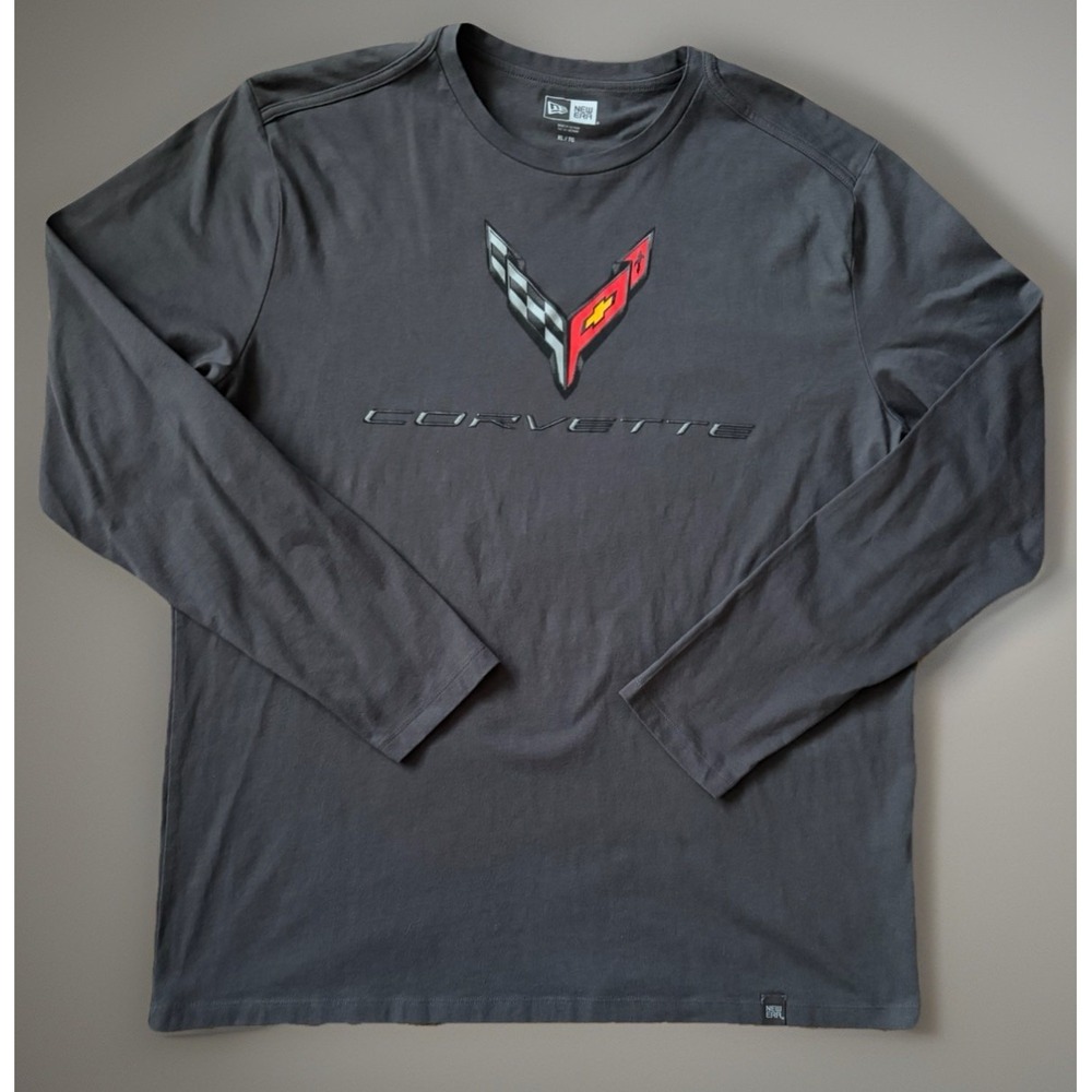 Chevrolet Corvette New Era Long Sleeve T-shirt Gray Chevy Print Logo XL JBHS